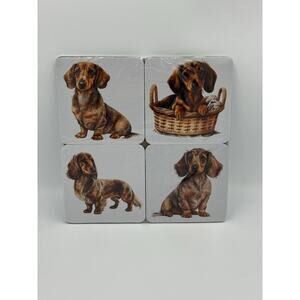 4 Piece Set Dachshund Dogs Neoprene Coasters